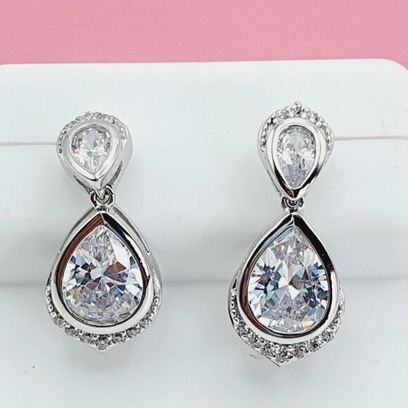 "925 Sterling Silver Cubic Zirconia Earrings, U19254678 - Picture 6 of 11